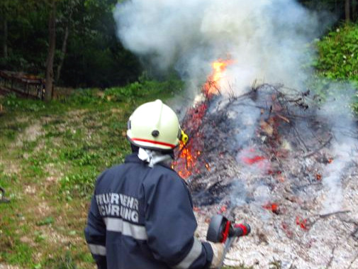 Starke Rauchentwicklung im Wald