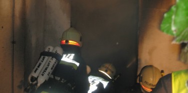 Brand im Anbau eines Hotels