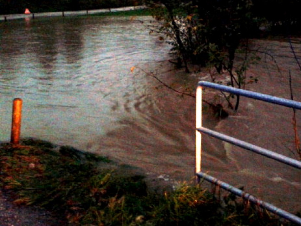 Überflutung nach starkem Regen