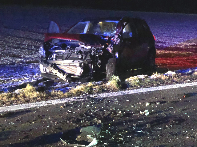 Aufräumarbeiten nach Verkehrsunfall