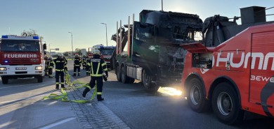 Folgeeinsatz Lkw-Brand