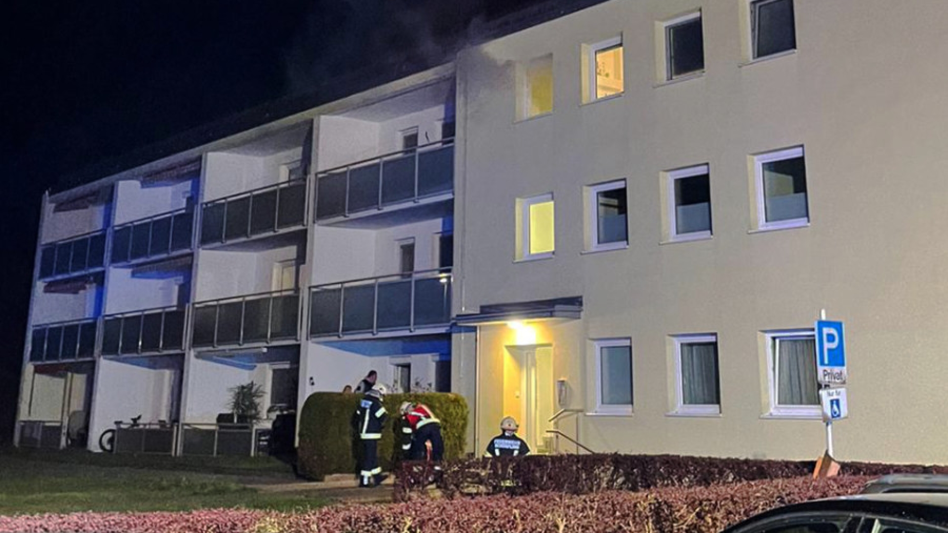 Brand in einem Wohnblock
